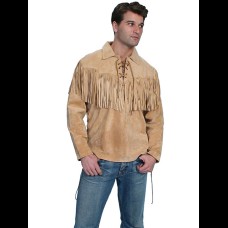 Scully Leather Mountain Man Shirt Bourbon Boar Suede